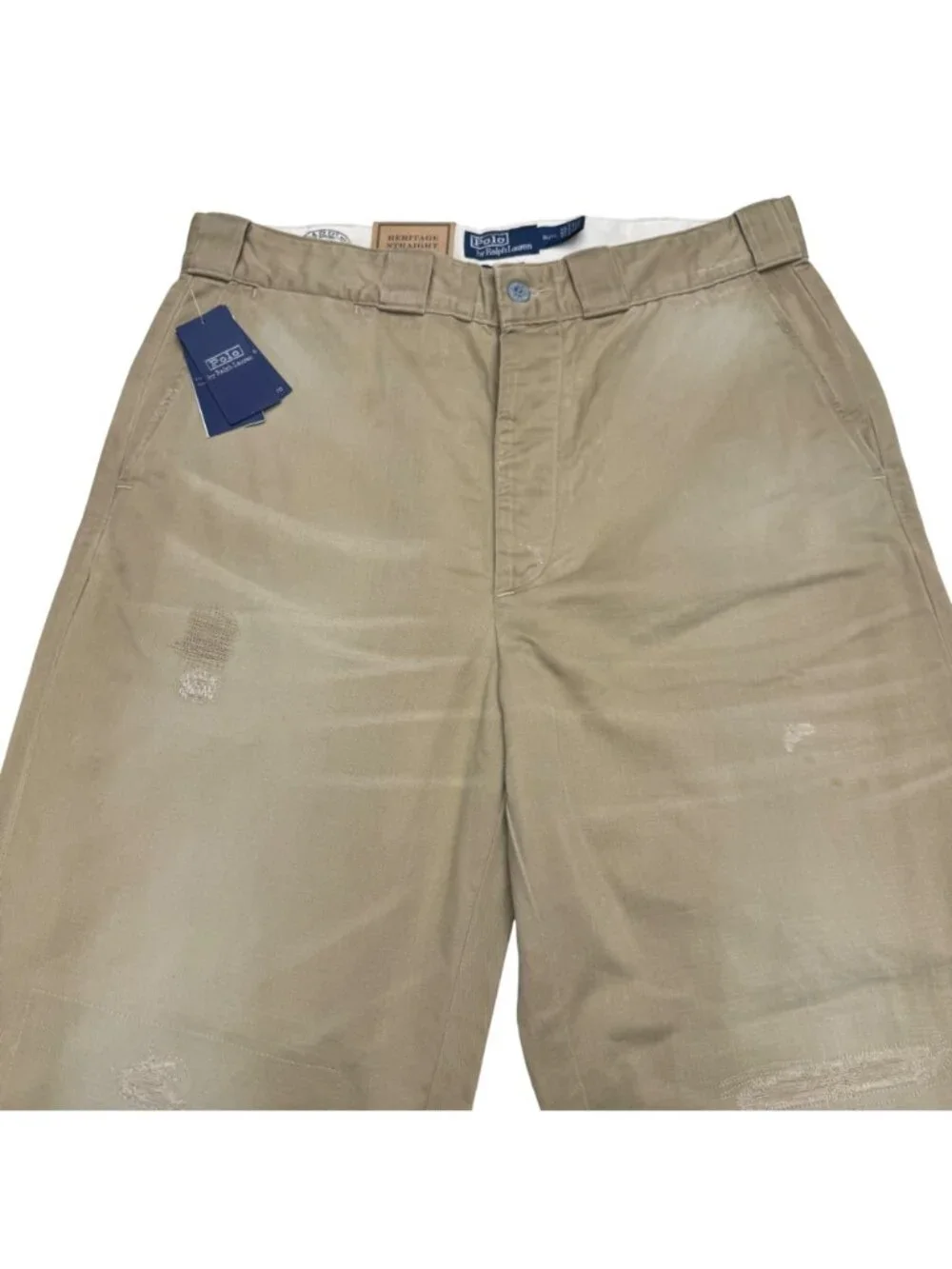 NWT Polo Ralph Lauren Men's The Big Chino Straight Fit Distressed Pants, 34x30